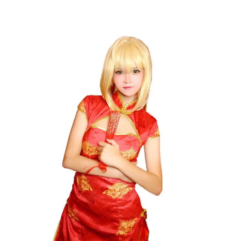Сабля косплэй Nero красный костюм Cheongsam Китай Стиль аниме Fate Extella Сабер Fate EXTRA Nero костюм для женщин