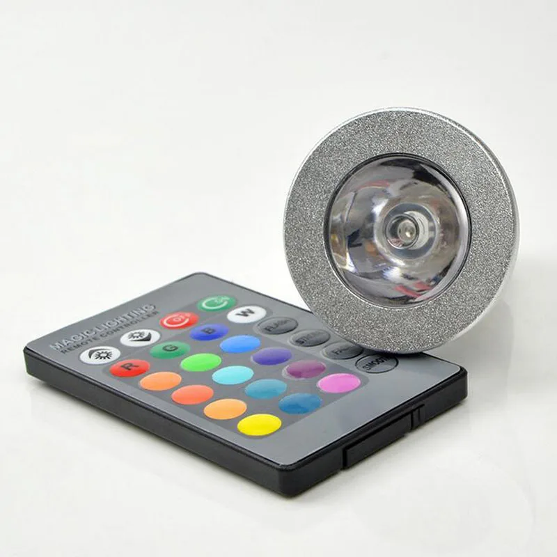Светодиодный RGB 10 Вт RGB светодиодный лампы AC85-265V/220 V E27 B22 GU10 E14 MR16 12V изменяемый цвет RGB светодиодный потолочный светильник с ИК-пульт дистанционного управления светодиодный лампы