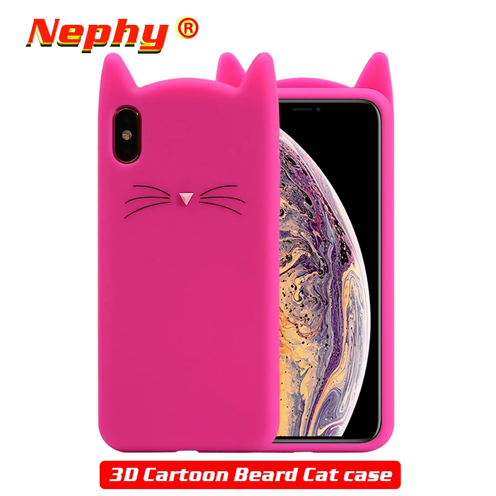 Nephy 3D для iphone 7 чехол милый мультфильм Животные усы борода кошка ухо мягкий