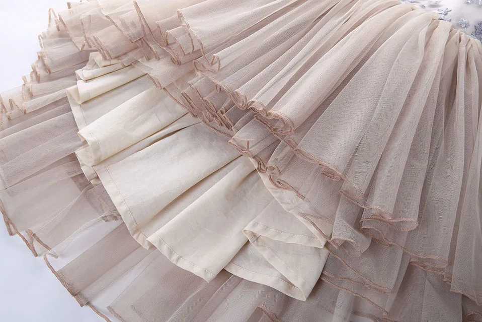 Симпатичная одежда От 6 до 13 лет платье с цветочным узором для девочек фатиновой