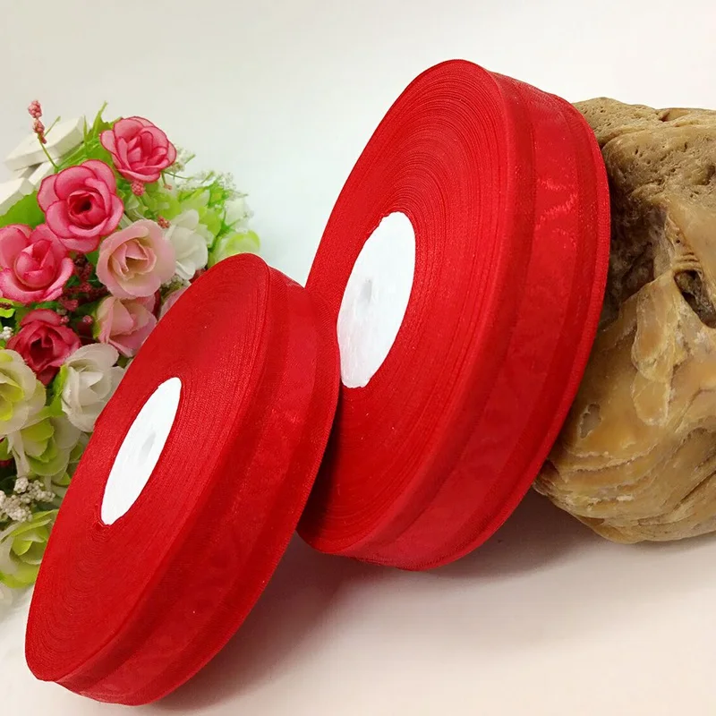 Красная жаккардовая пряжа Ширина 20 мм 1 рулон ширина 45 метров|organza ribbon|ribbon giftribbon