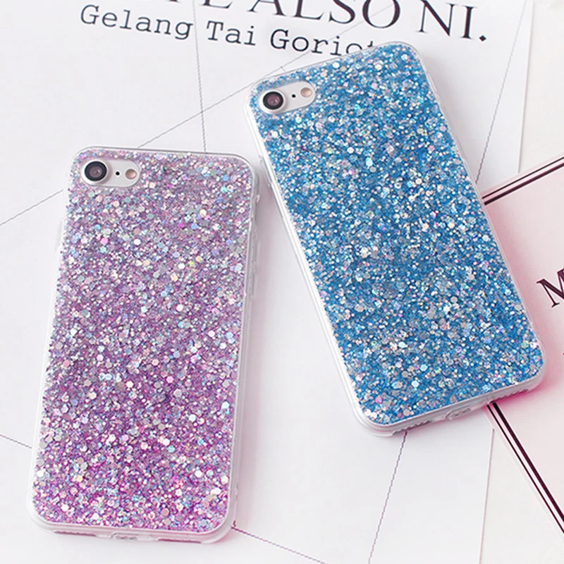 Luxury Shinning Glitter Cover For iPhone 8 7 Plus 6 6S Soft Love Phone Capa Fundas for X XR XS MAX TPU Case |