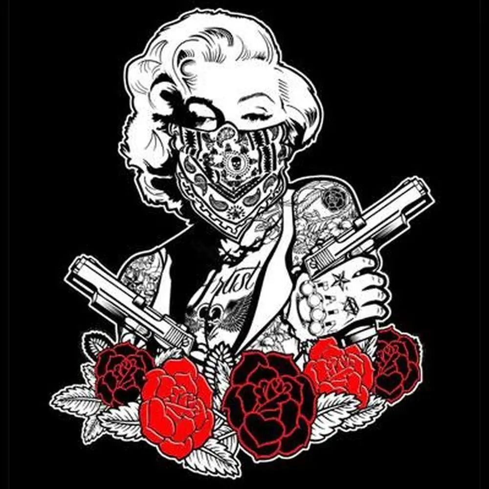 Мода 2017 г. новые мужские черные Мэрилин Монро художник футболка поп арт Gangster