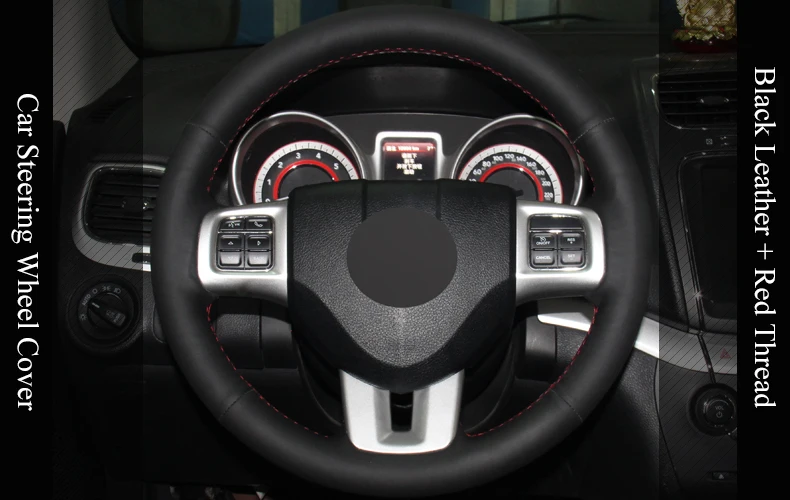 LQTENLEO черный кожаный автомобильный чехол на руль для Dodge Journey JCUV Avenger зарядное устройство Durango большой караван Challeng