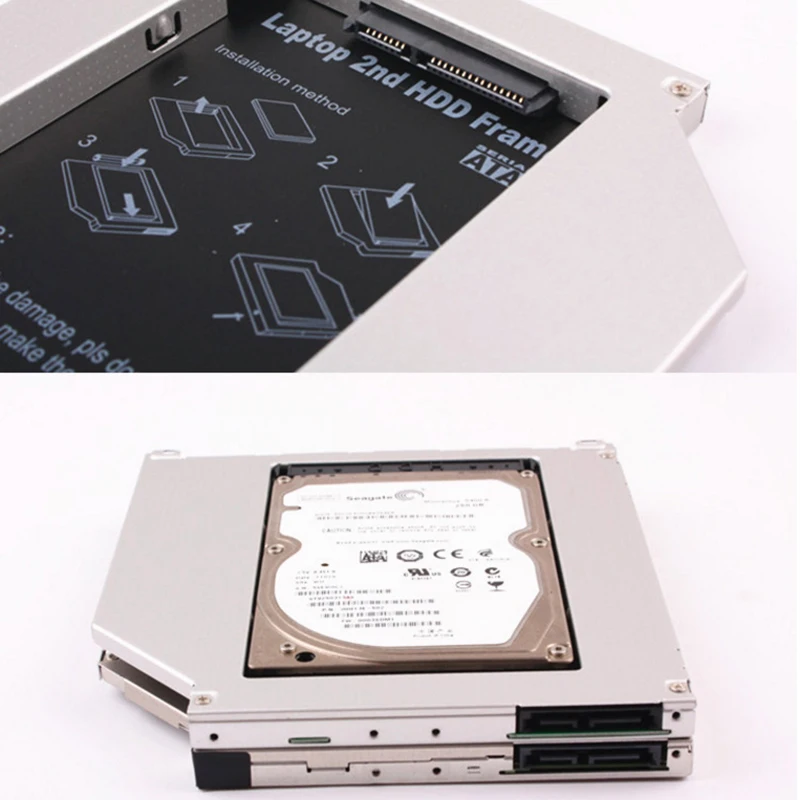 Металлический алюминиевый корпус 9 5 мм для 2-го жесткого диска SATA Caddy рама Macbook Mac Pro