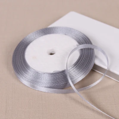 Grey 25Yards Silk Satin Ribbon Wedding Party Home Decoration Gift Apparel Sewing Fabric Hair Bow Material DIY Accessories | Дом и сад