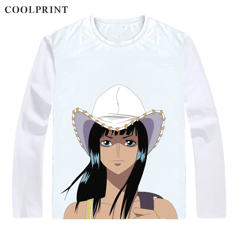 COOLPRINT цельные Футболки с длинным рукавом рубашки Аниме Манга Wan Pisu соломенная