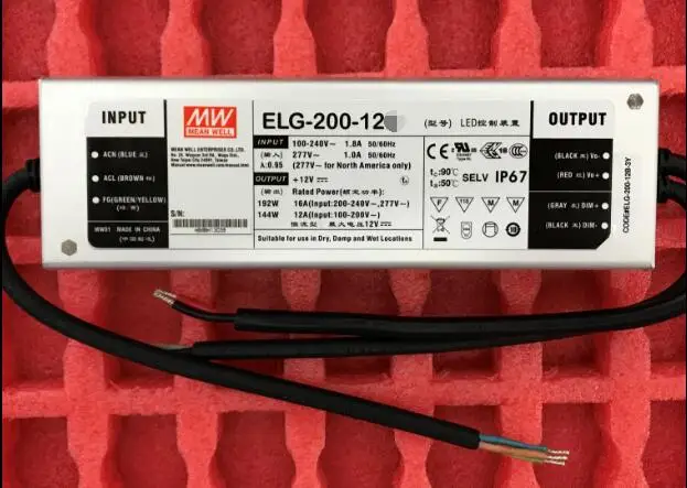 UL IP67 75W 100W 150W 200W 240W Светодиодный драйвер MeanWell адаптер AC100 350V DC 12V 24V