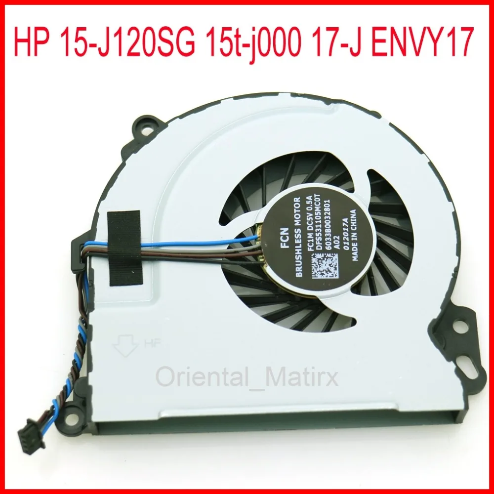 Бесплатная доставка Новый DFS531105MC0T DC5V 0.5A 4Pin для HP 15 J120SG 15t j000 17 J ENVY17 охлаждающий