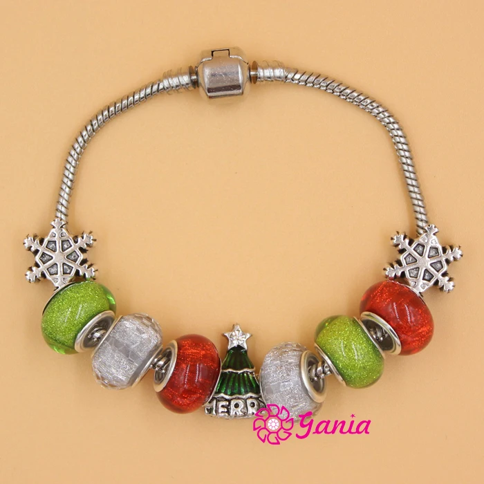 Модные ювелирные изделия для браслета со снежинками Рождественский браслет в