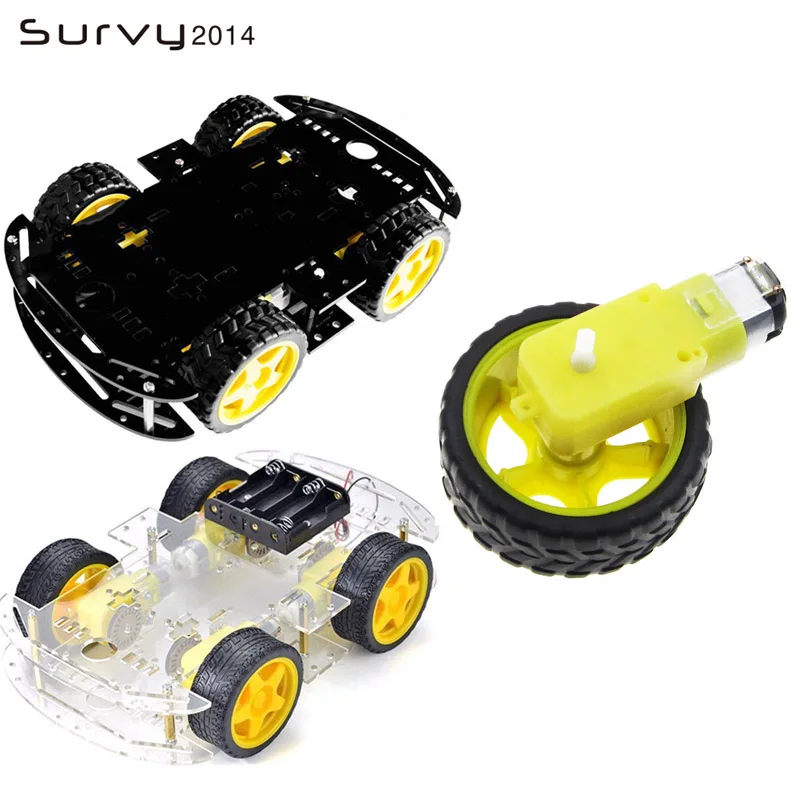 Бесплатная доставка 4WD Smart Robot комплекты шасси автомобиля для arduino с датчиком