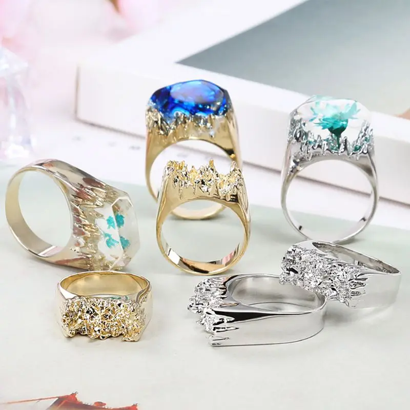 

3 Pcs/set UV Crystal Epoxy DIY Ring Silicone Mold Broken Mountain Modeling Creative Handmade Material