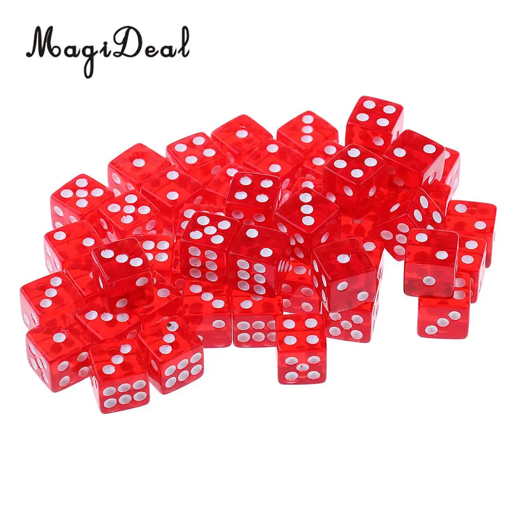 MagiDeal Лидер продаж прочные 50 шт. 12 мм акриловые кости для Die ролевой игры MTG