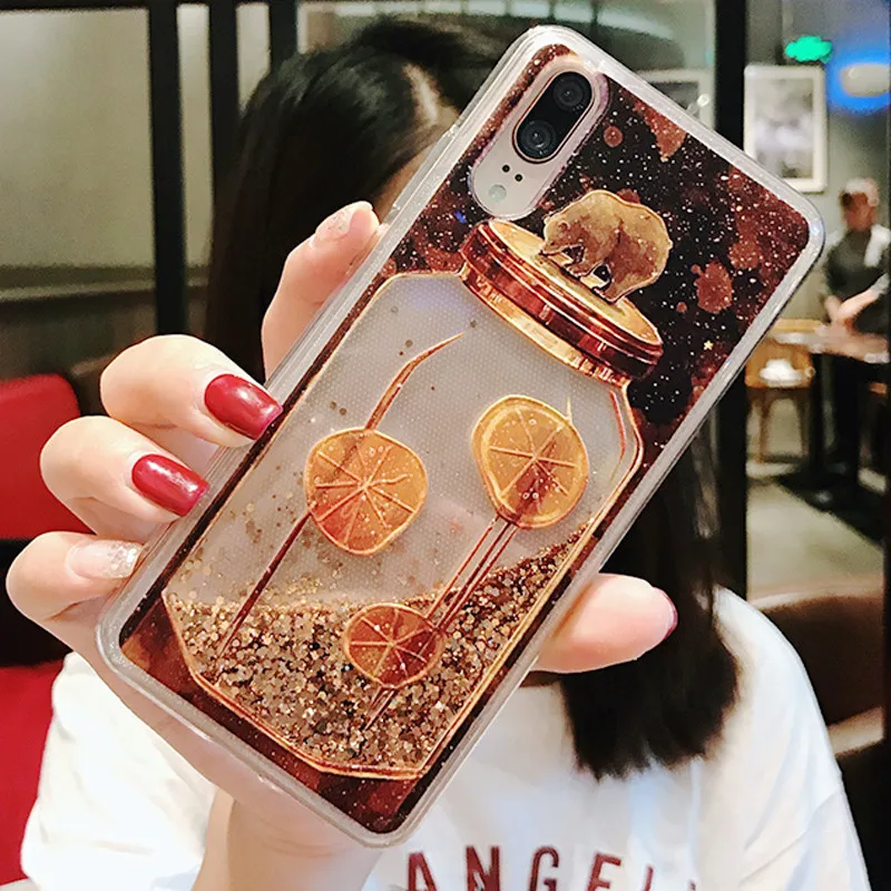 Чехол Kelibo с зыбучим песком для iPhone X 7 8 чехол телефона медведем 6 6s Plus XR XS Max