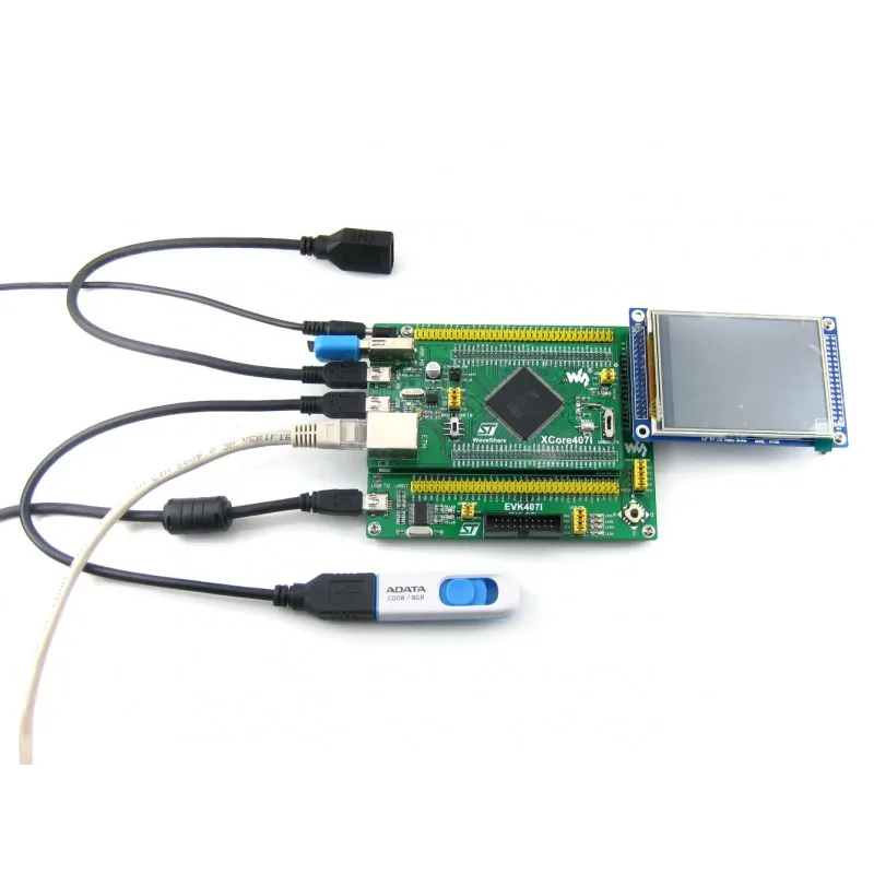 EVK407I = STM32 плата STM32F407IGT6 Cortex-M4 с USB HS/FS Ethernet NandFlash JTAG/SWD для UART 3 2 𧌠x240 Touch LCD |