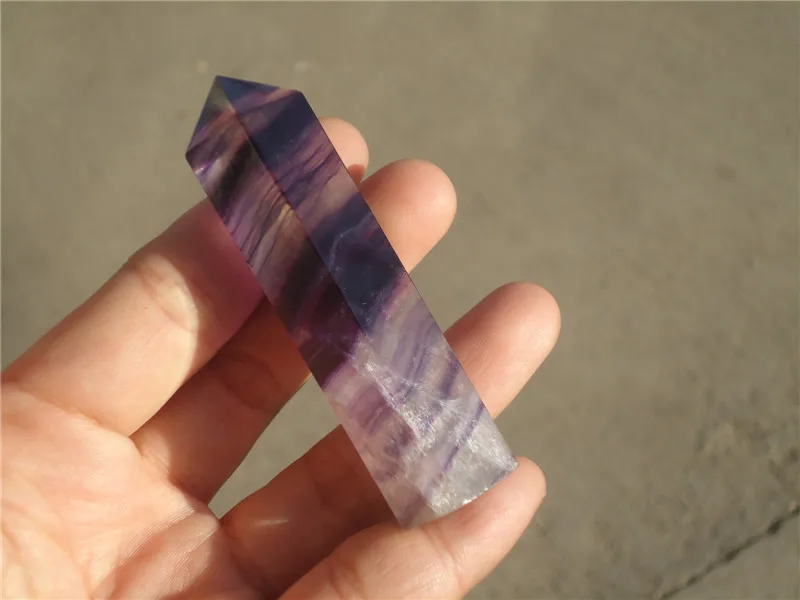 

Top 75g Natural Amethyst fluorite QUARTZ CRYSTAL WAND POINT HEALING
