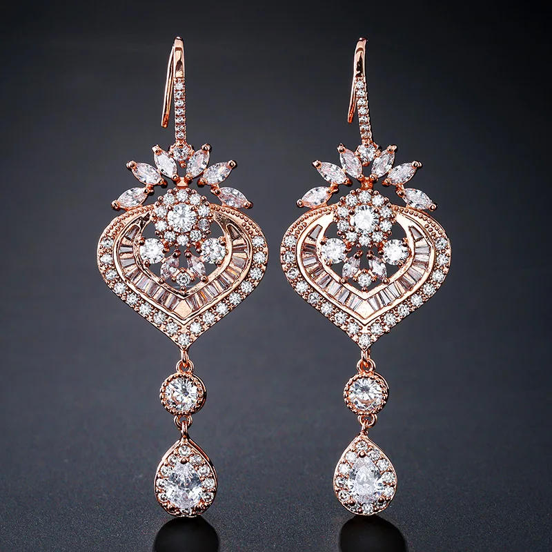 UILZ цветок конфигурация микро инкрустация Блестящий удлинение воды циркониевая