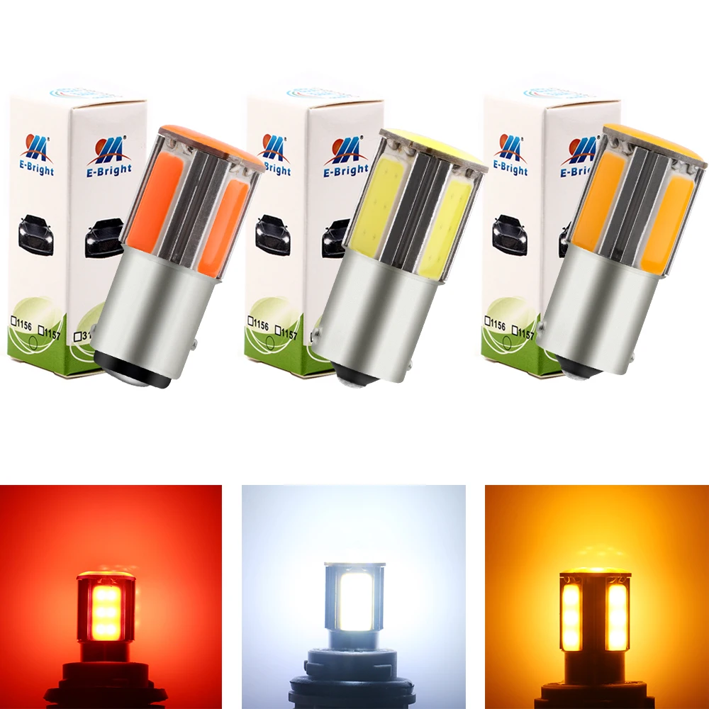 YM E Bright 2 шт. S25 COB 24 SMD P21W BA15S 1156 BAU15S PY21W 1157 bay15d P21/5 Вт светодиодный автомобильный