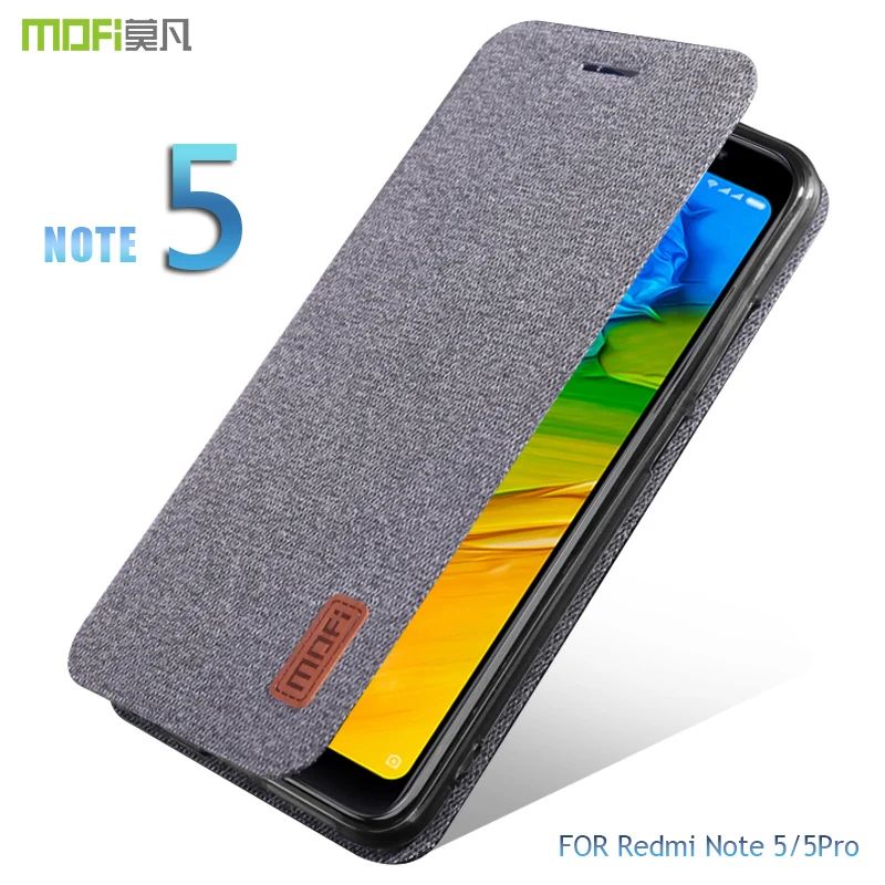 Чехол MOFi для Redmi Note 5 чехол Xiaomi Global fabric откидной Pro Силиконовый ТПУ с полным
