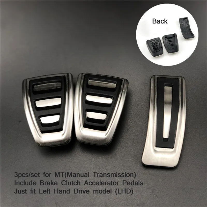 MT 3pcs Автомобильная педаль для Volkswagen Touareg Golf 7 Tiguan POLO/Seat Leon/Skoda Kodiaq Rapid/Porsche Cayenne Macan/Audi A3 A4 A5 A6 A7 Q3 Q7 - Название цвета: MT 3pcs