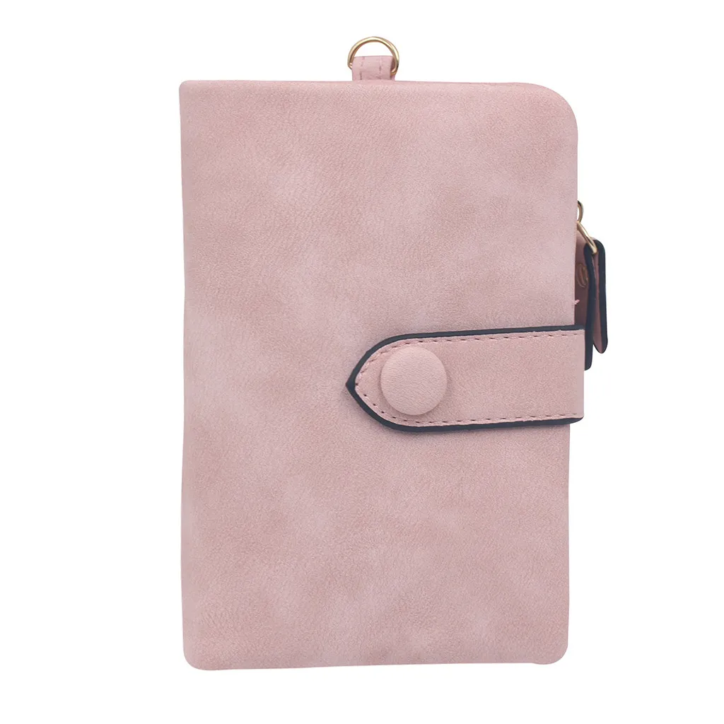 Pink Женский матовый кошелек на молнии, короткий маленький студенческий кошелек, милый модный женский кошелек Doka, роскошный женский кошелек для отдыха - Цвет: Pink