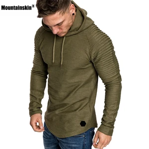 Мужская толстовка с длинным рукавом Mountainskin, однотонная приталенная кофта с капюшоном, брендовая одежда, весна 2019