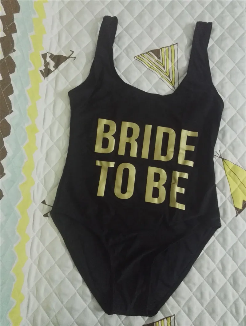 Буквы &quotBRIDE TO BE&quot печати Одна деталь купальник сексуальные стринги бикини