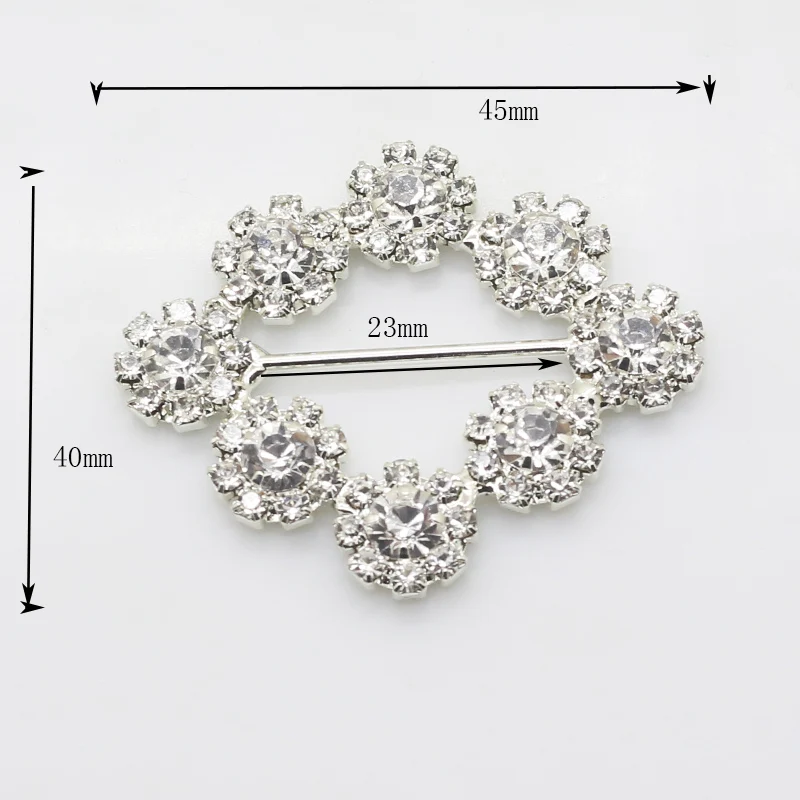 ZMASEY 5Pcs/Lot 40*45mm Silver Metal Buckle Slider for Wedding Invitation Decoration Holiday Party Handwork Buckles Accessories | Дом и сад