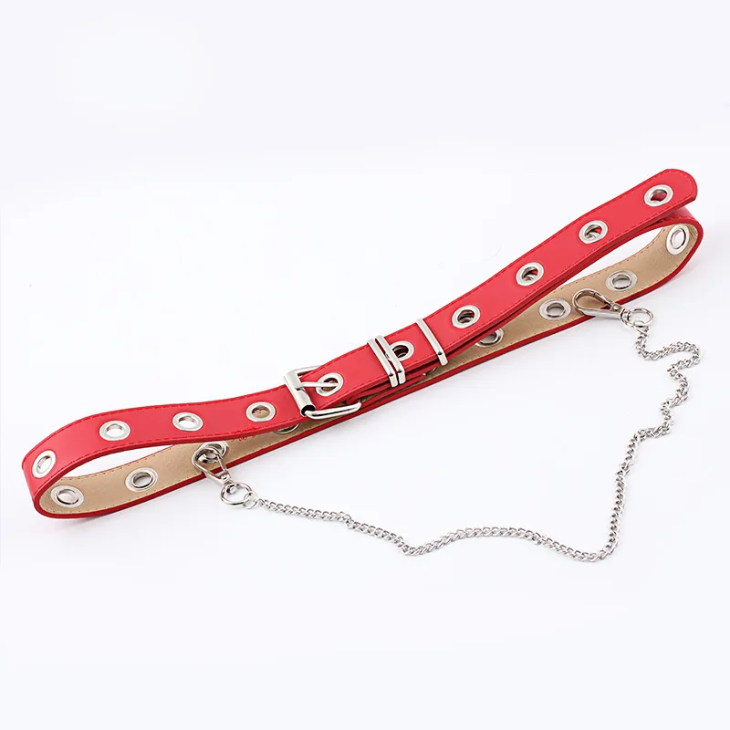 

2019 new ladies belt fashion ring decorative chain eye hole wholesale