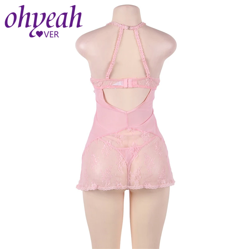 Ohyeahlover Fantasia Feminina прозрачное сексуальное нижнее белье большого размера розовая