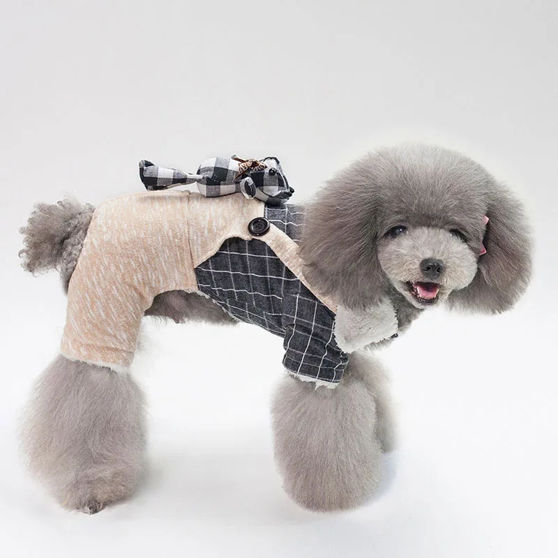 Теплое пуховое пальто с плюшевой подкладкой для кошек и щенков зимняя одежда
