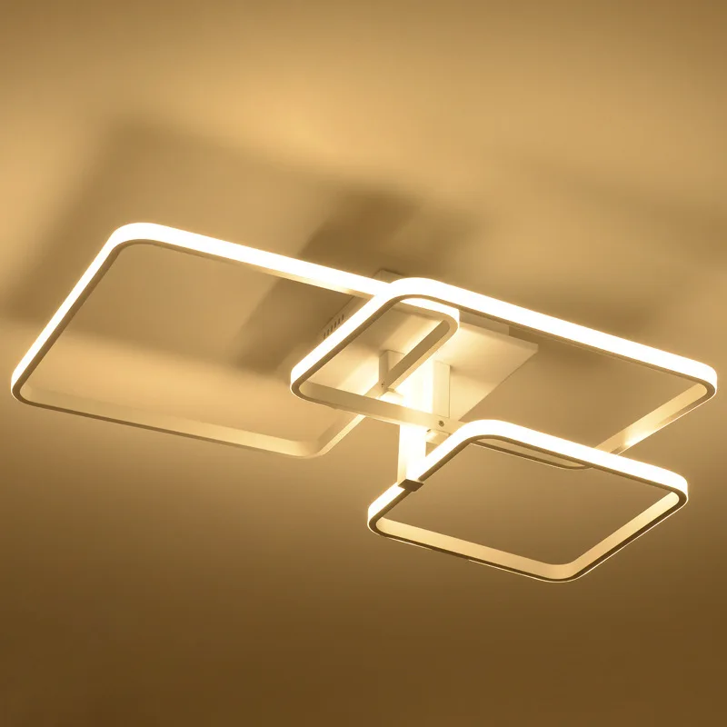 Free Shipping DAR Rectangle Remote Control Modern Led Ceiling Lights 3/4/6 Heads Dimming Lamp luminarias para sala|luminarias sala|modern ledceiling