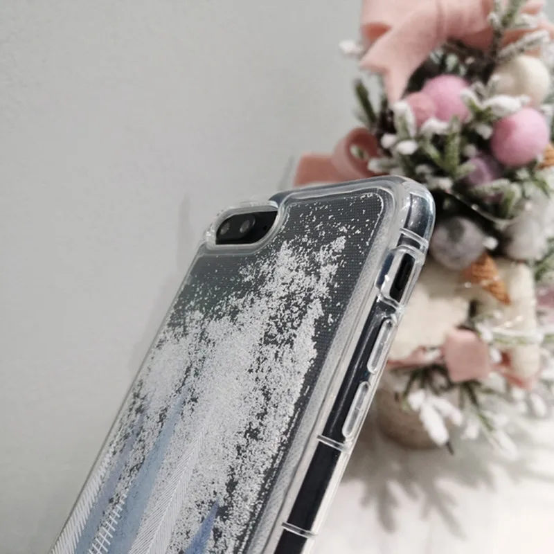 LANCASE сердце телефон Сумки для iPhone 8 чехол силиконовый Блеск блестящая Снежинка