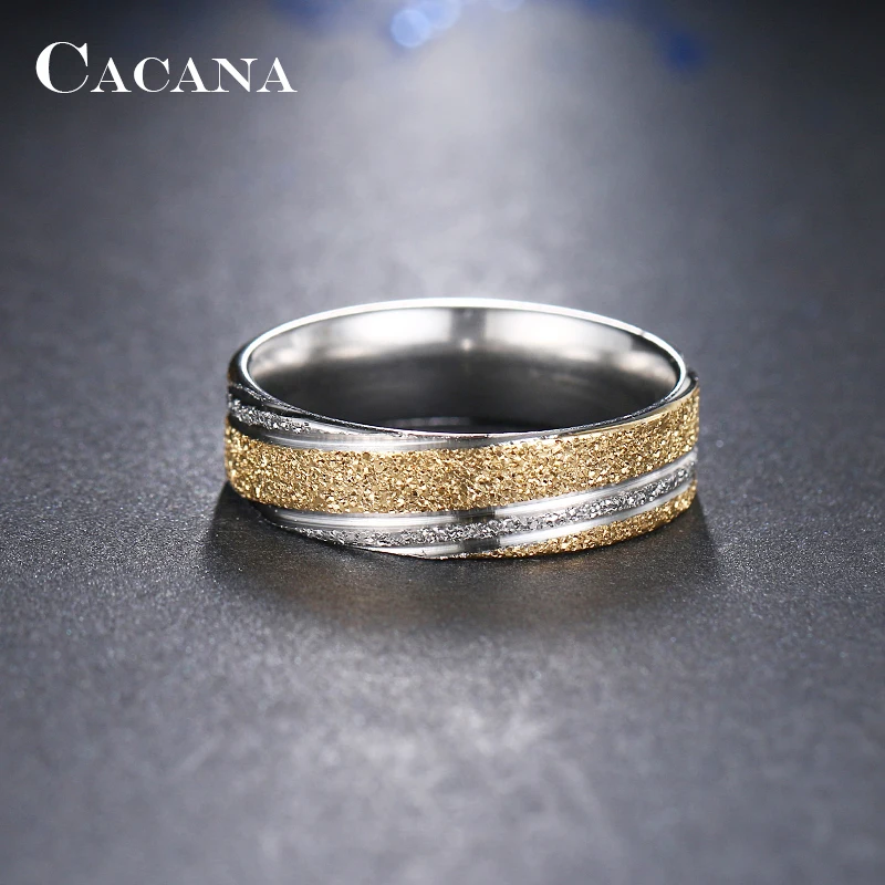 CACANA Stainless Steel Rings For Women Fashion Shining Sand On Jewelry Wholesale NO.R25 | Украшения и аксессуары