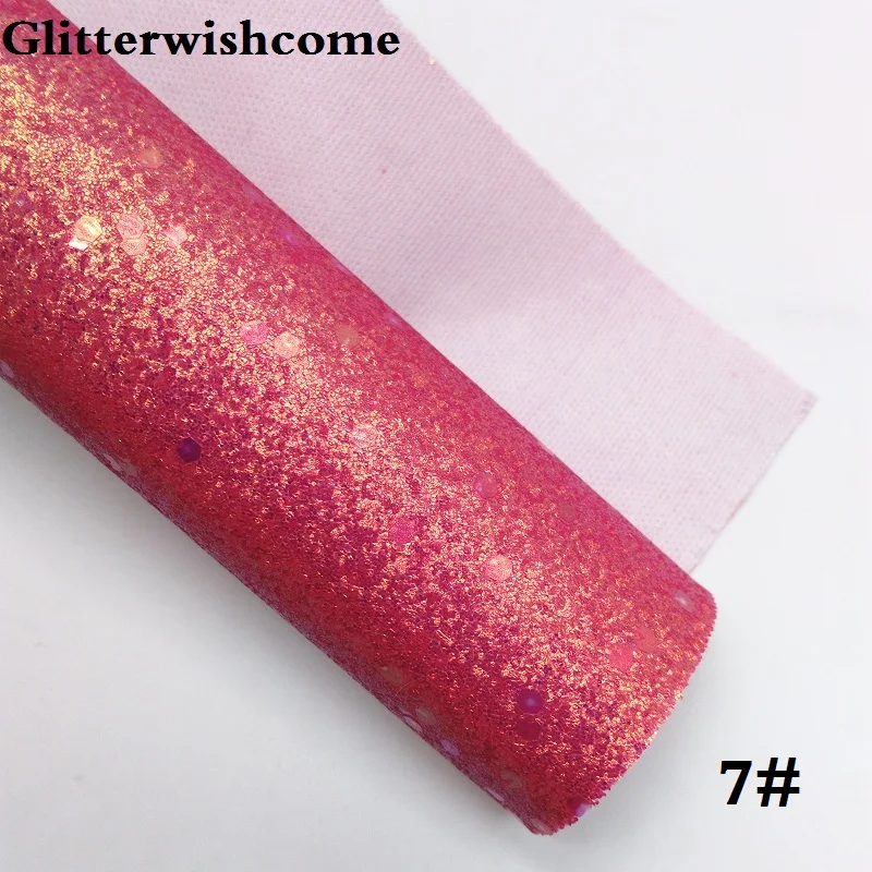 Glitterwishcome 21X29 см A4 размер винил для бантов тонкий Fluo блестящая кожаная ткань винил для бантов, GM177A - Цвет: 7