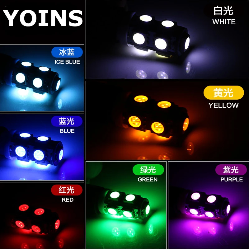 10PCS High Quality T10 W5W 194 158 9 LED 5050 SMD Red Car Auto Wedge Side Tail Parking Lights Lamp Bulb DC12V | Автомобили и