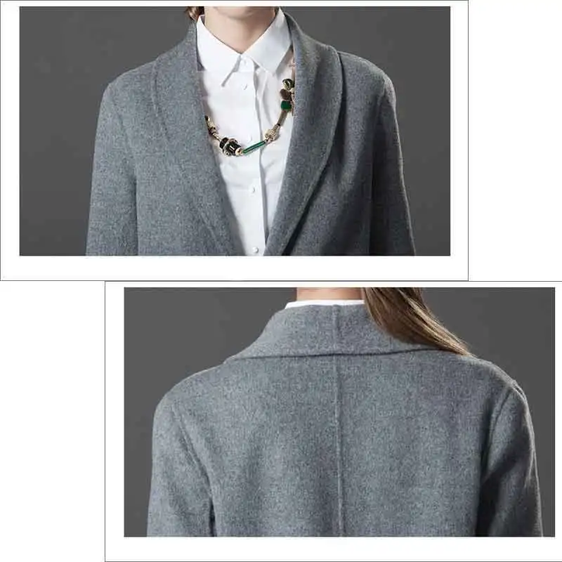 

2020 New Autumn Winter Women Loose Trench Coat Female Grey Single Breasted Elegant Chic Cocoon Style Outwear OL Overcoat