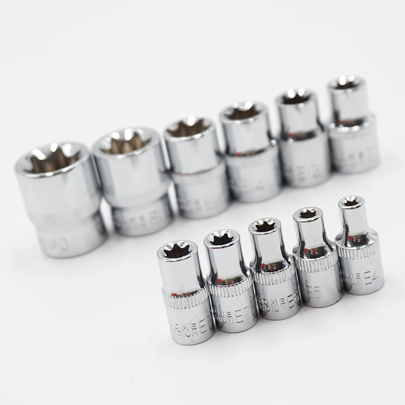 11 шт. Torx Star Набор торцевых головок 1/4 3/8 дюймовый привод e Тип розетки E4 E5 E6 E7 E8 E10 E12 E14 E16 E18 E20 ручной Инструменты для ремонта