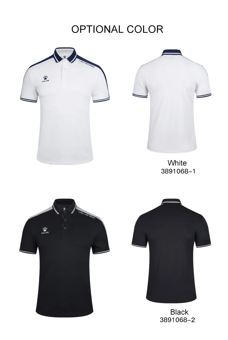 KELME мужская летняя рубашка поло с коротким рукавом из хлопка, Спортивная рубашка поло, Тонкая Повседневная рубашка 3891068