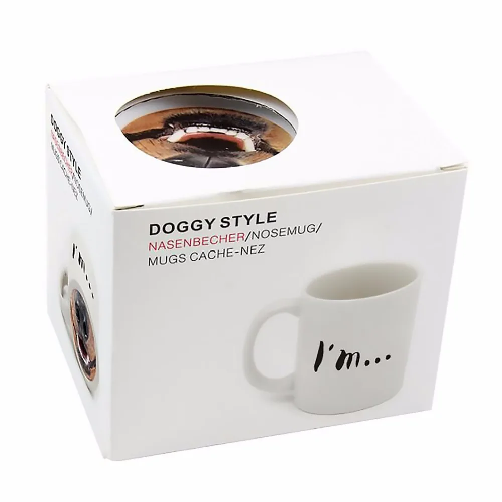 Новая керамическая утренняя кружка в собачьем стиле чашка с рисунком носа собаки