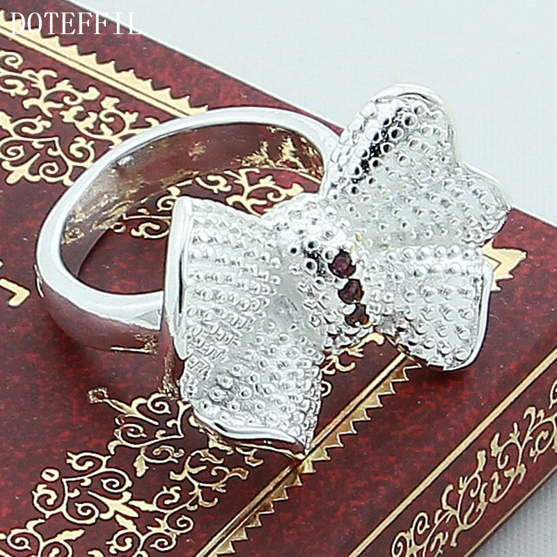 Женское кольцо с бантом-бабочкой DOTEFFIL из стерлингового серебра 925 пробы