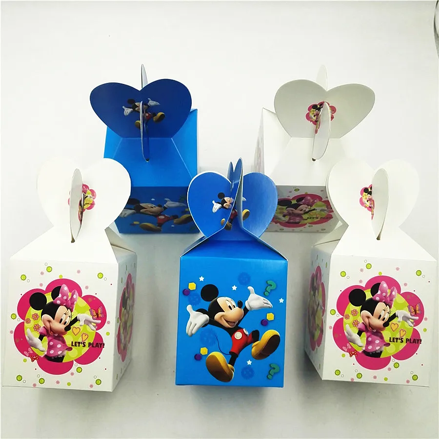 6 шт./компл. вечерние товары с Минни и Микки конфеты коробка Детские украшения на