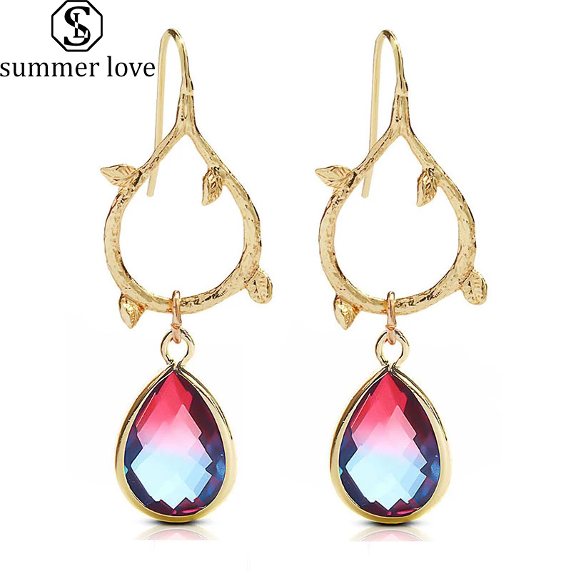Женские серьги-капельки с кристаллами в стиле бохо 5 видов цветов оптовая продажа
