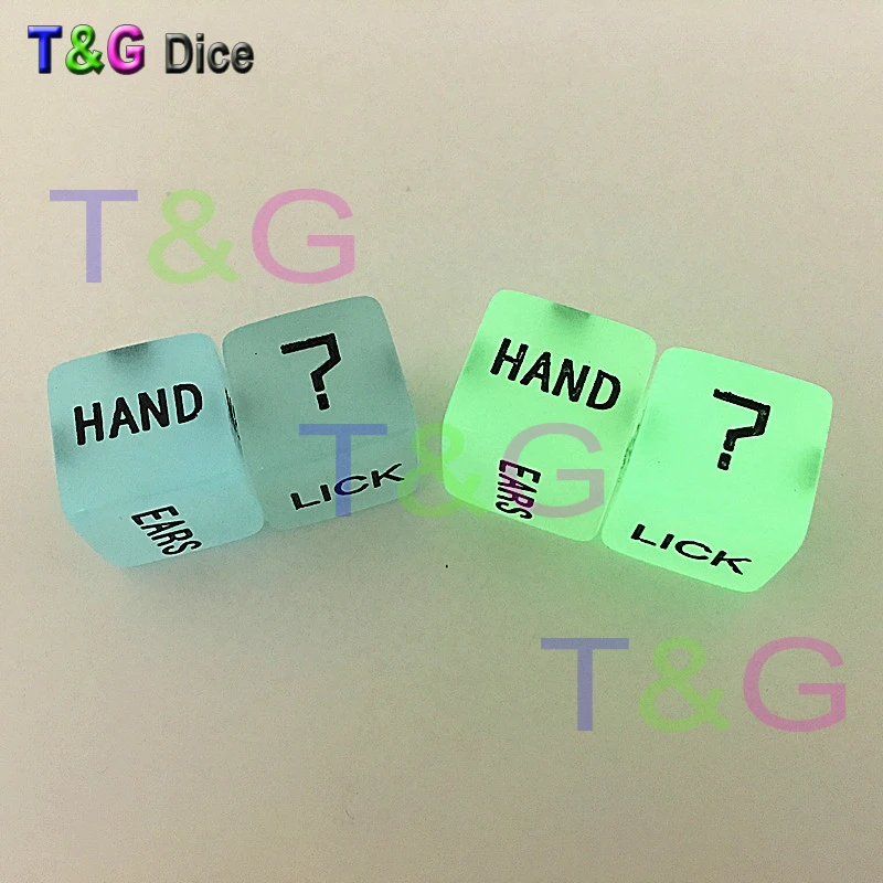 2pc/Lot High Quality 16mm Fun Glow in the dark Dice Night Lignht Darinking dice|glow dice|dice glowglow |