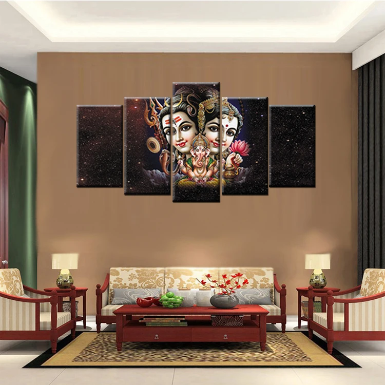 5 шт. печати Wall Art индийские Idol серии Плакат холст картины для Гостиная Настенный