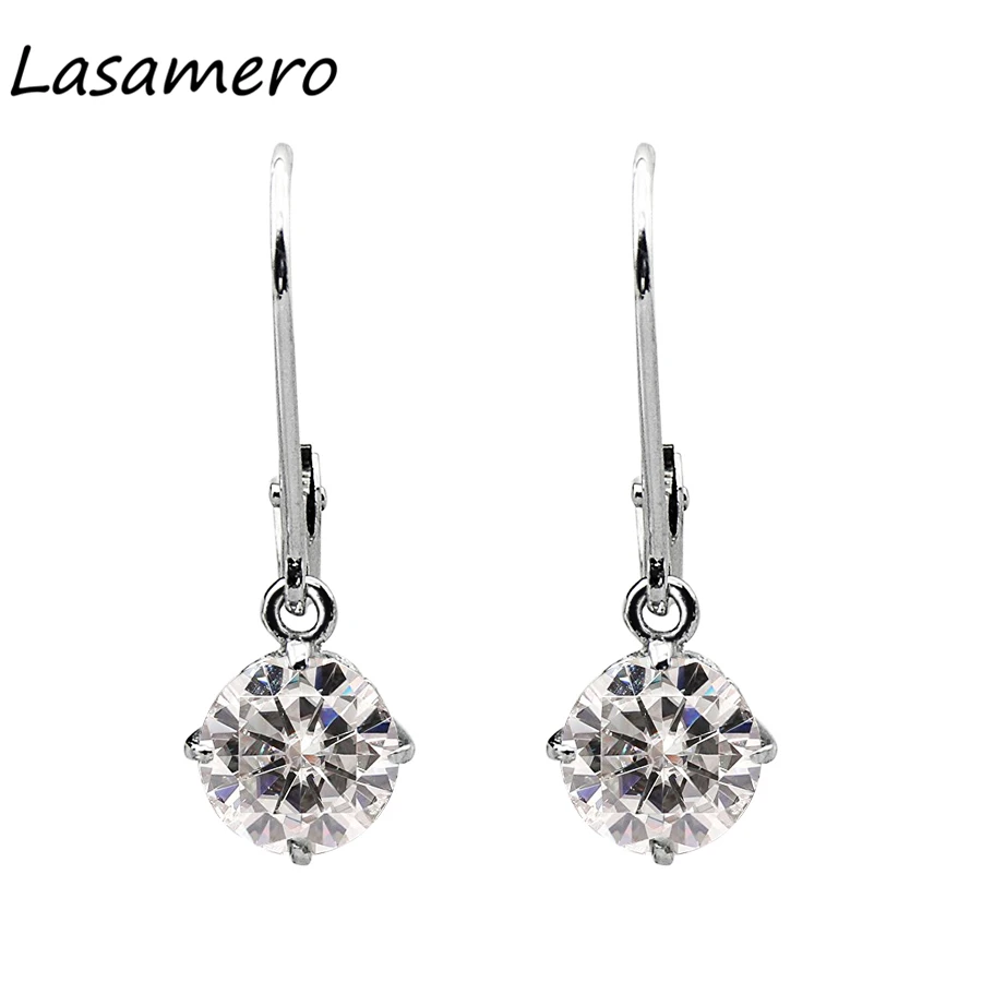 Женские винтажные серьги косынки LASAMERO сережки из белого золота 14 к 1 6 CTW
