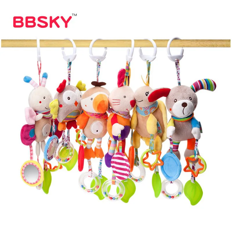 BBSKY милый мультфильм животных кровать висит wind chime детские игрушки плюшевые