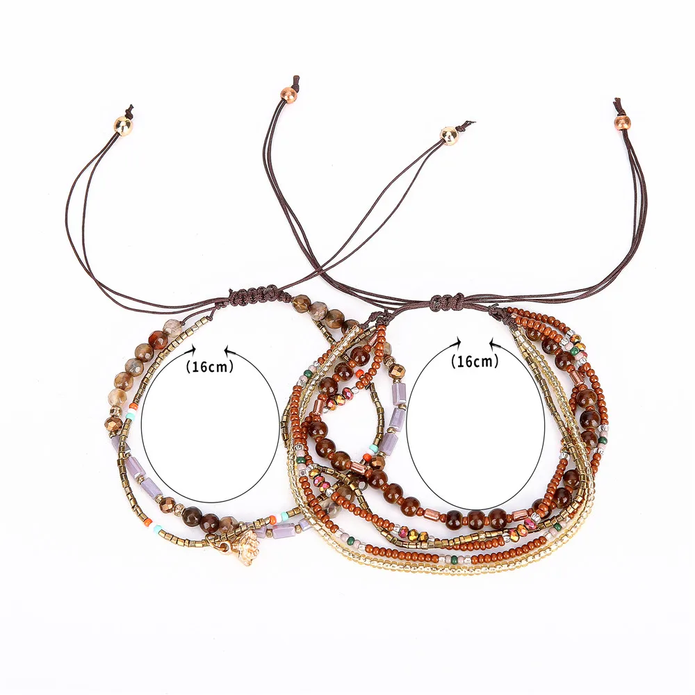 Bohemia Style Thin Beads Bracelet Multi-layer Colors Friendship Boho  Bracelets&Bangles Charm Couple Beach Jewelry For 2018