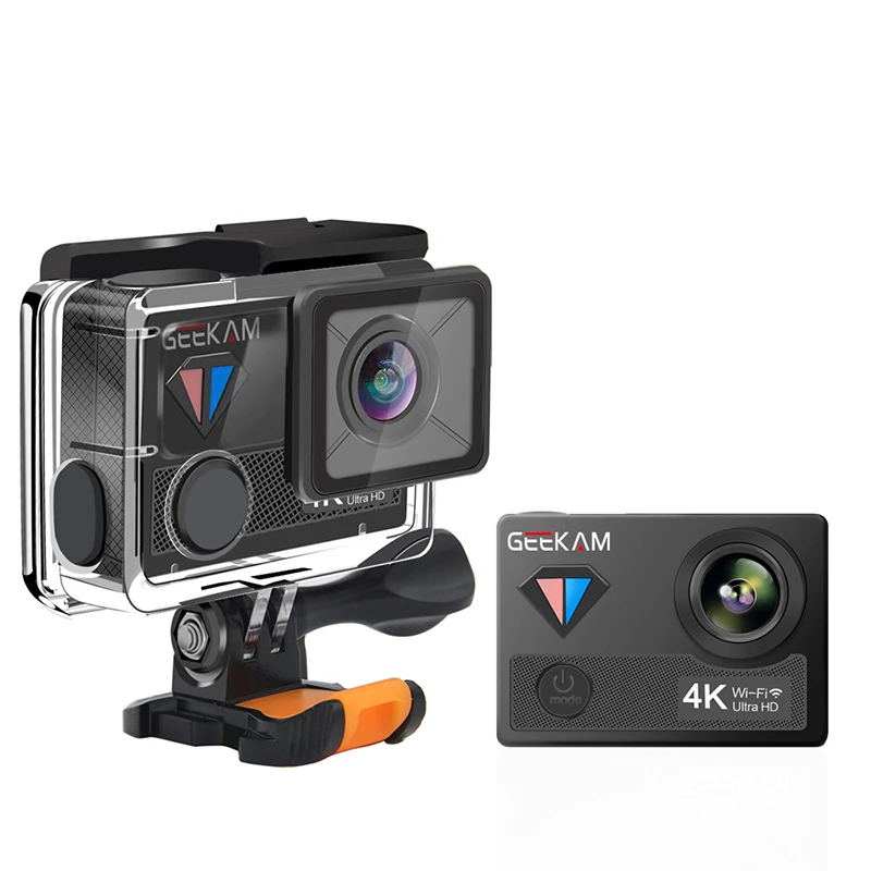 GK-T1 Black Экшн-камера T1 с сенсорным экраном Ultra HD 4K 30fps 20MP WiFi Водонепроницаемая камера на шлем для езды на велосипеде для экстремальных видов спорта - Цвет: GK-T1 Black