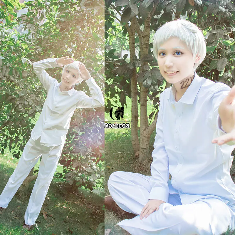 ROLECOS аниме обещанный Neverland Косплей Костюм Норман Рей Косплей Костюм Yakusoku no Neverland Униформа Мужская рубашка брюки